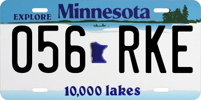 MN license plate 056RKE