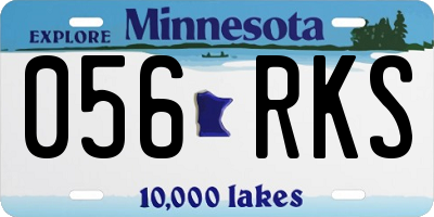 MN license plate 056RKS