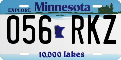 MN license plate 056RKZ