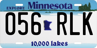 MN license plate 056RLK