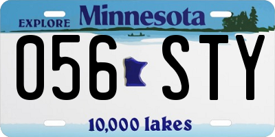 MN license plate 056STY
