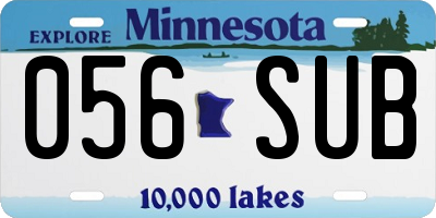 MN license plate 056SUB