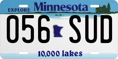 MN license plate 056SUD