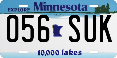 MN license plate 056SUK