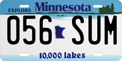 MN license plate 056SUM