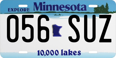 MN license plate 056SUZ