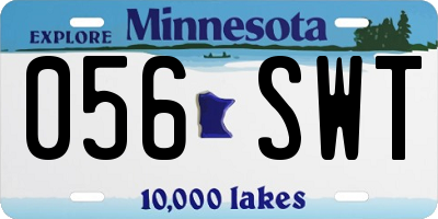 MN license plate 056SWT