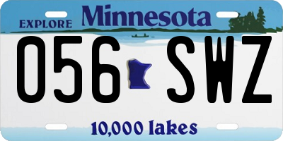MN license plate 056SWZ