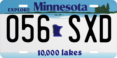MN license plate 056SXD