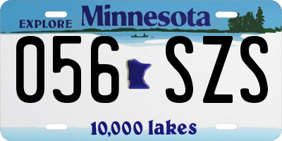 MN license plate 056SZS