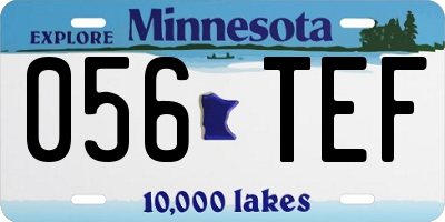 MN license plate 056TEF