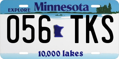 MN license plate 056TKS