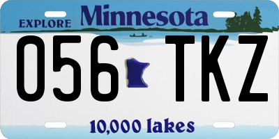 MN license plate 056TKZ