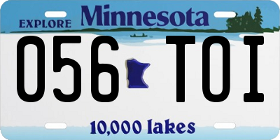 MN license plate 056TOI