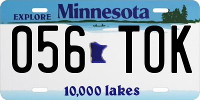 MN license plate 056TOK