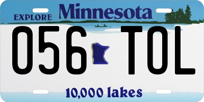MN license plate 056TOL