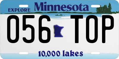 MN license plate 056TOP