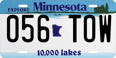 MN license plate 056TOW