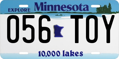 MN license plate 056TOY