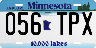 MN license plate 056TPX