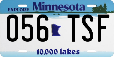 MN license plate 056TSF