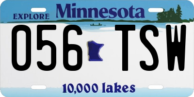 MN license plate 056TSW