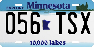 MN license plate 056TSX