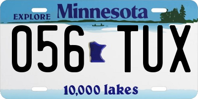 MN license plate 056TUX