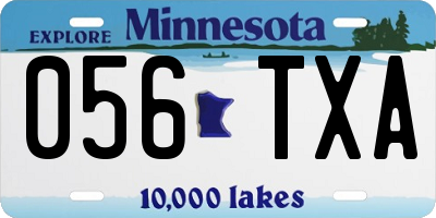 MN license plate 056TXA