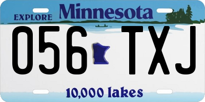 MN license plate 056TXJ