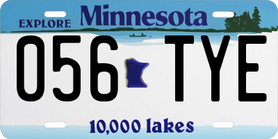 MN license plate 056TYE