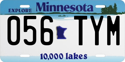 MN license plate 056TYM