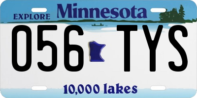 MN license plate 056TYS