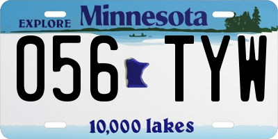 MN license plate 056TYW