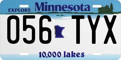 MN license plate 056TYX