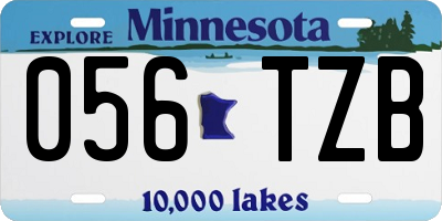 MN license plate 056TZB