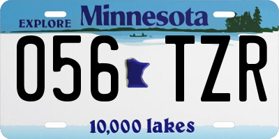 MN license plate 056TZR
