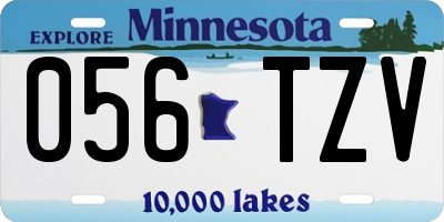 MN license plate 056TZV