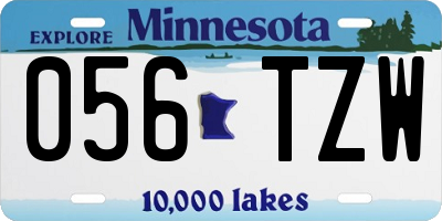 MN license plate 056TZW