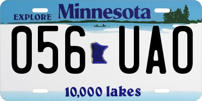 MN license plate 056UAO