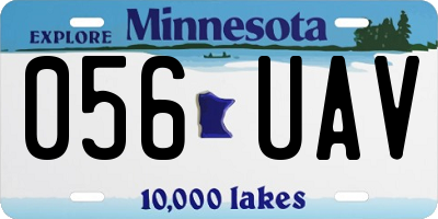MN license plate 056UAV