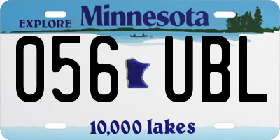 MN license plate 056UBL