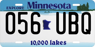 MN license plate 056UBQ