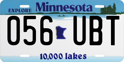 MN license plate 056UBT