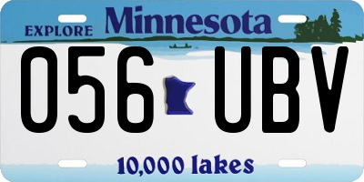 MN license plate 056UBV