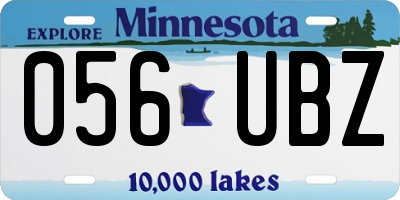 MN license plate 056UBZ