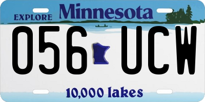 MN license plate 056UCW