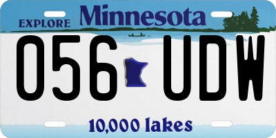 MN license plate 056UDW