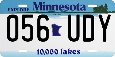 MN license plate 056UDY