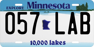 MN license plate 057LAB